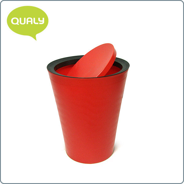 Qualy 時尚圓型色彩小巧廢紙箱