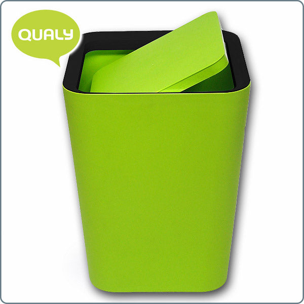 Qualy 時尚方型色彩廢紙箱