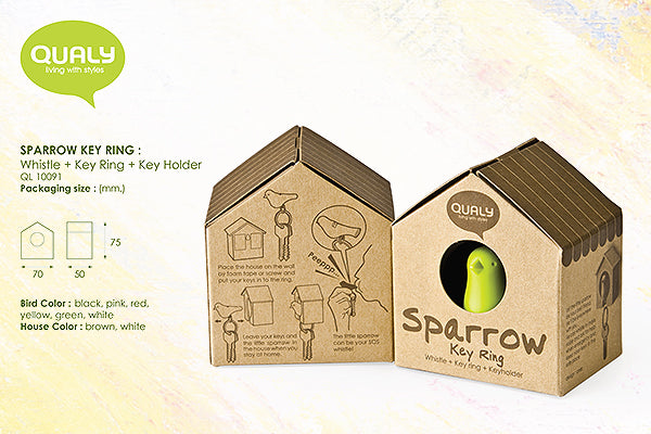 Qualy 可愛小鳥鎖匙扣 (白色小屋)