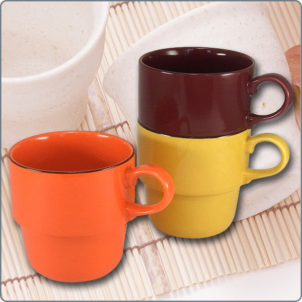 色彩Mug杯套裝 (啡﹑橙﹑黃)|日本製造