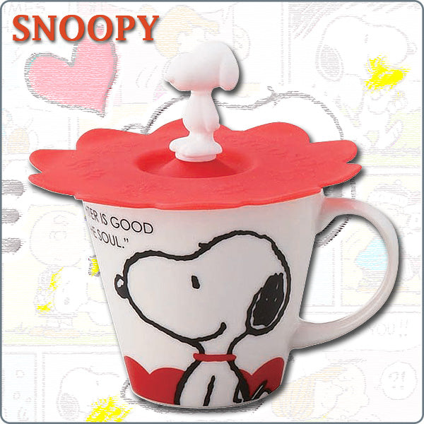 Snoopy 大頭Mug杯+杯蓋套裝|日本製造