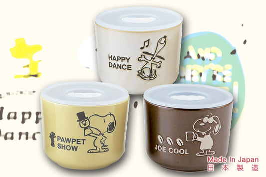 Snoopy 咖啡館情懷咖啡豆儲存盒套裝 (3枚)｜日本製造