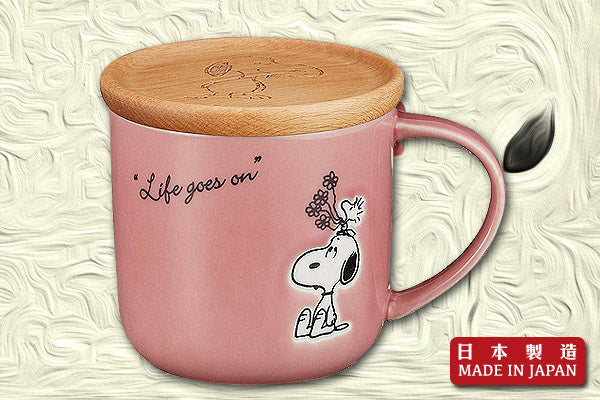Snoopy "Life Goes On"陶瓷馬克杯 (杯蓋)|日本製造