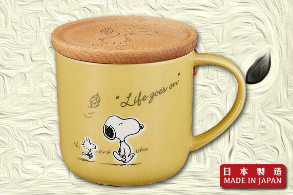 Snoopy "Life Goes On"陶瓷馬克杯 (杯蓋)|日本製造