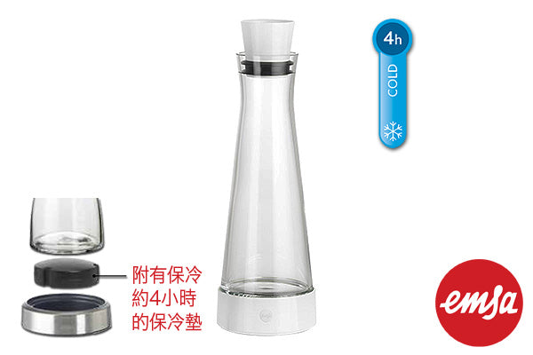 EMSA|帶冷卻墊玻璃水瓶 (1.0L)｜德國品牌