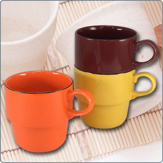 色彩Mug杯套裝 (啡﹑橙﹑黃)｜日本製造