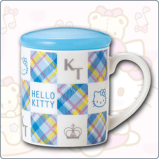 日本卡通造型陶瓷水杯 (Hello Kitty 格仔布)