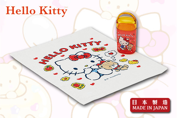 Hello Kitty 外攜毛巾 (橙色攜帶瓶)｜日本製造
