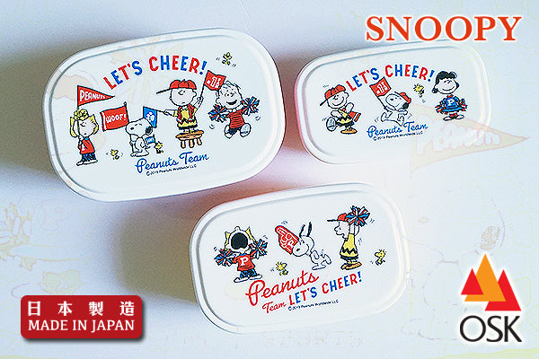 Snoopy "Let's Cheer"精美餐盒套裝 (3枚入)｜日本製造