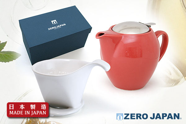 ZeroJapan 經典大茶壼+咖啡滴頭禮盒(西瓜紅色)｜日本製造